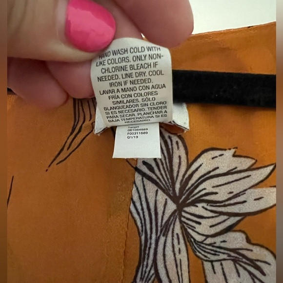 Floral Kimono Sleeve Top - Orange one size fits most (OSFM) (S104) - Picture 5 of 8